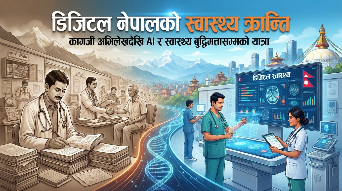 डिजिटल नेपालको स्वास्थ्य क्रान्ति: कागजी अभिलेखदेखि AI र स्वास्थ्य बुद्धिमत्तासम्मको यात्रा